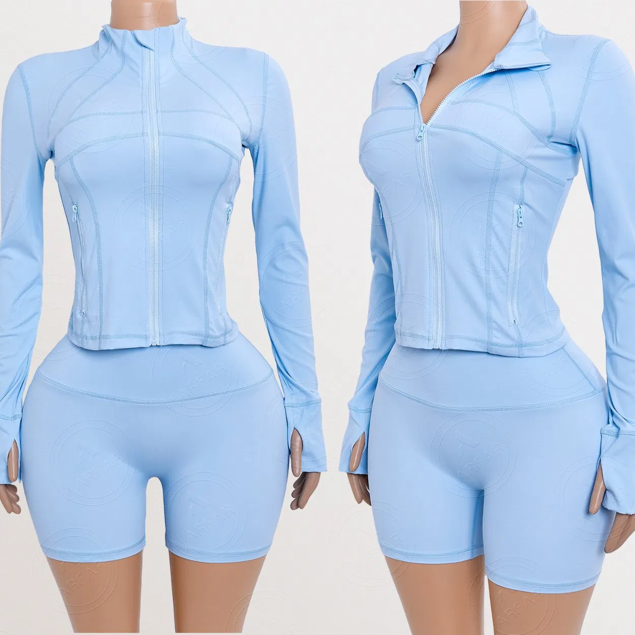 Jaqueta de Yoga Esportiva com Zíper para Mulheres, Slim, Manga Longa, Roupas de Fitness para Academia, Moda Feminina