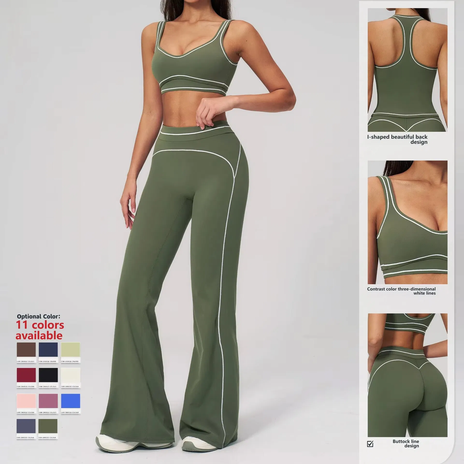 Conjunto de Yoga 2PCS Roupas Femininas Conjuntos Esportivos Roupas de Academia Roupas de Corrida Sutiã Esportivo Conjuntos Femininos Roupas de Treino Roupas de Yoga Esportivas