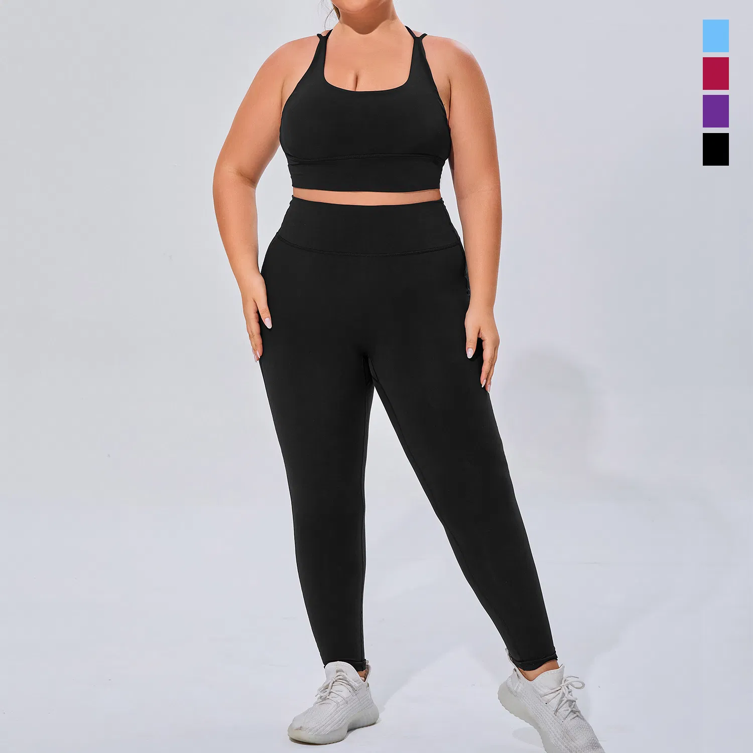Conjunto de Roupas Femininas Personalizadas, Sutiã Esportivo, Leggings, Roupas de Yoga, Tamanho Plus 2piece