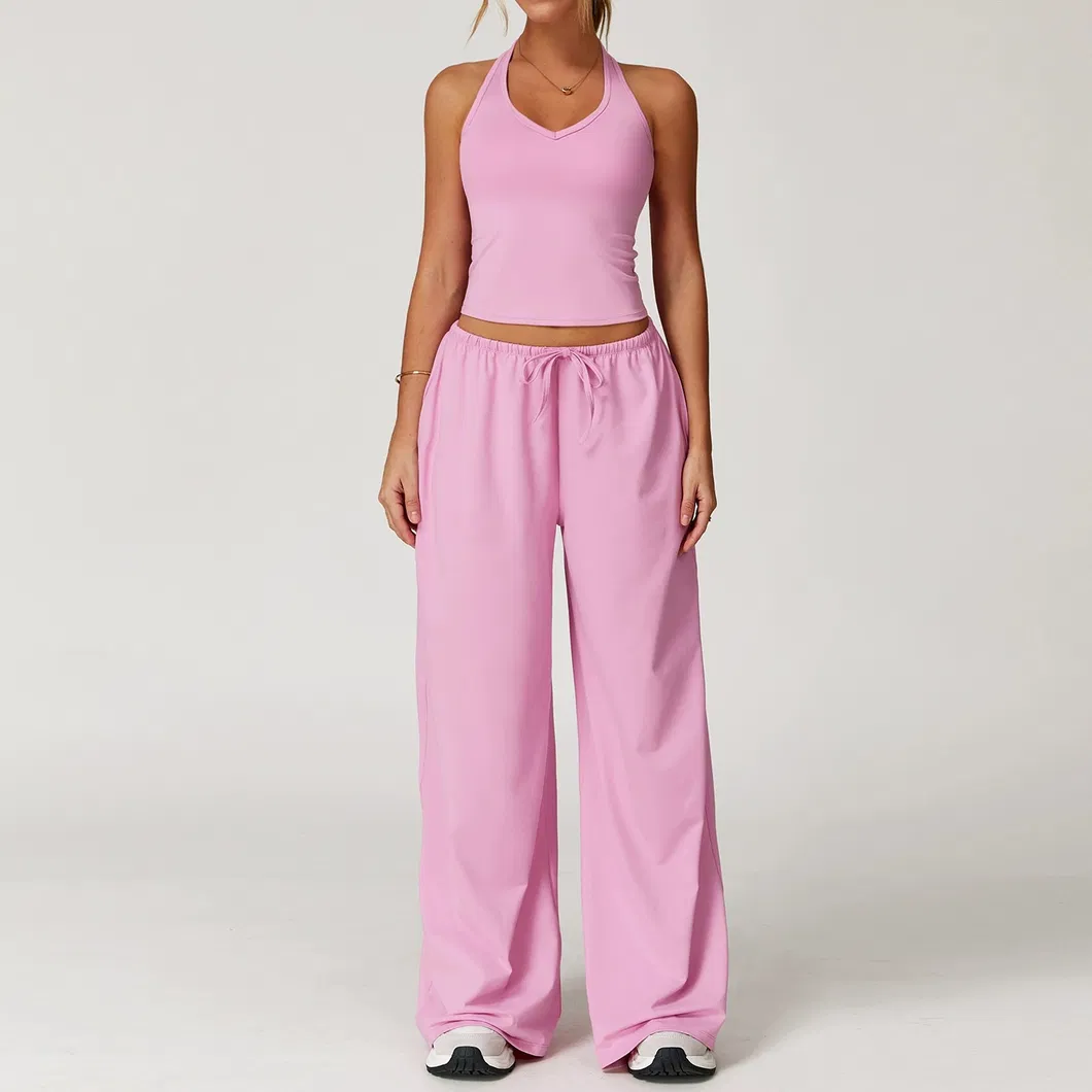 Conjunto de Yoga Colete Calças Femininas Secagem Rápida