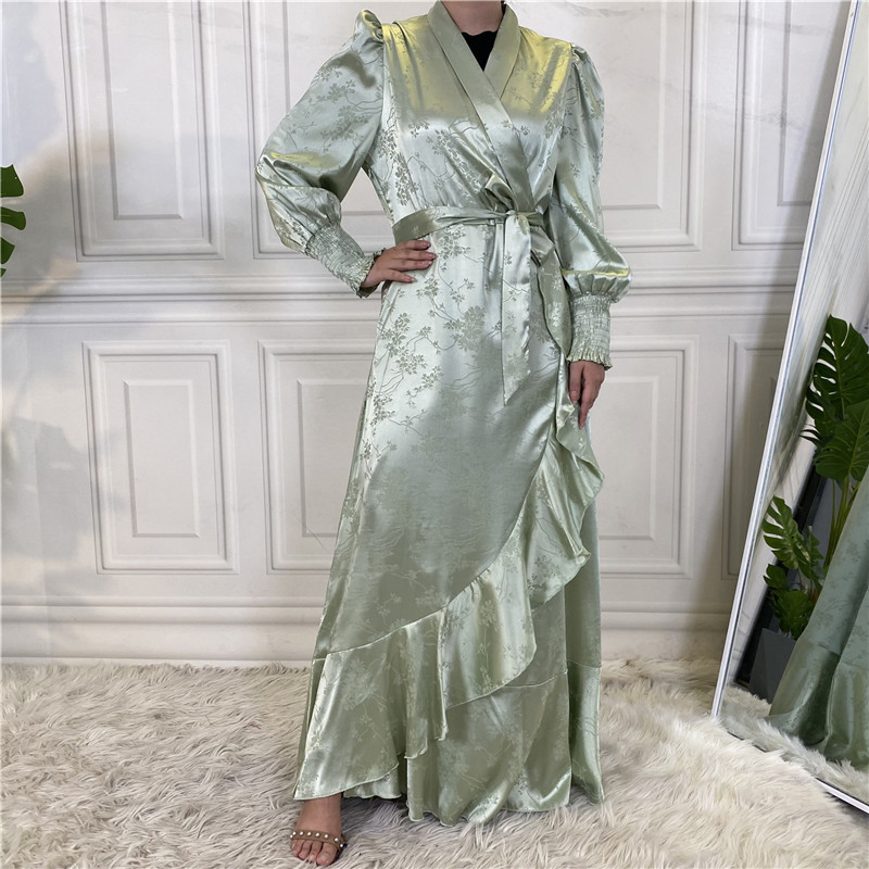 Novo Vestido Abaya Longo Feminino em Patchwork para Muçulmanas