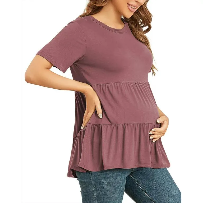 Roupa de Fabricação Oeko 100 Camiseta de Bambú Premium Sustentável Roupas de Maternidade Vestuário Feminino