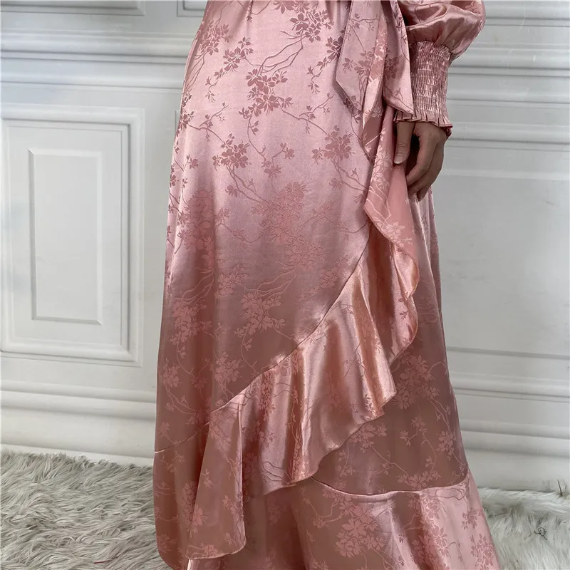 Novo Vestido Abaya Longo Feminino em Patchwork para Muçulmanas