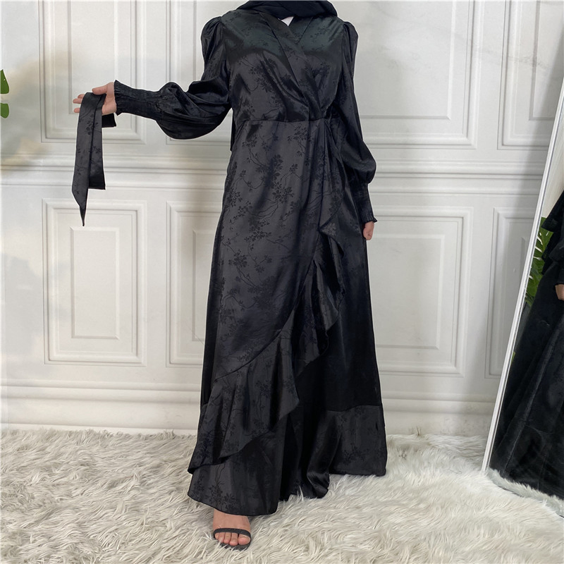 Novo Vestido Abaya Longo Feminino em Patchwork para Muçulmanas
