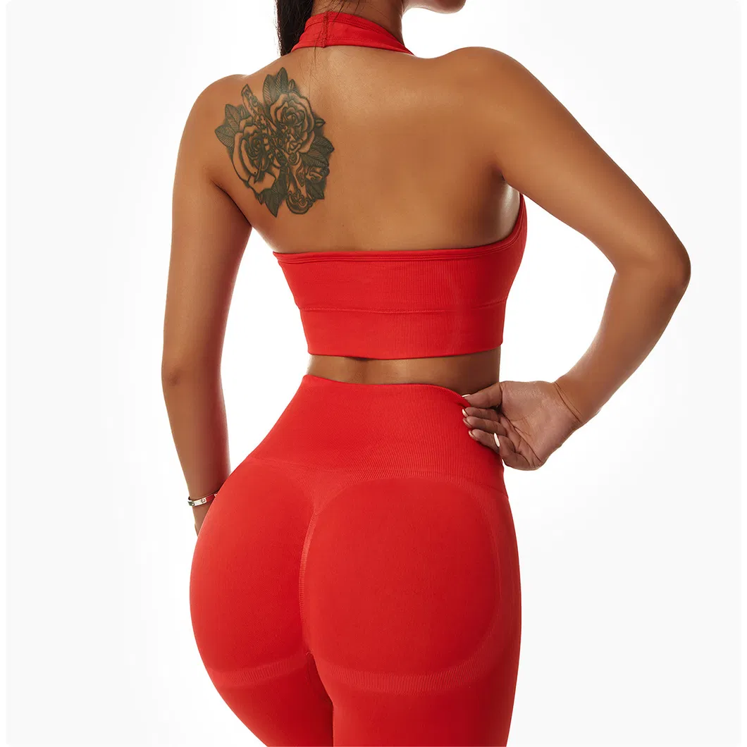 Conjunto de Yoga Sem Costura para Mulheres Conjunto de Fitness para Academia Conjunto de Yoga Sutiã de Yoga Leggings de Yoga Roupas de Treino