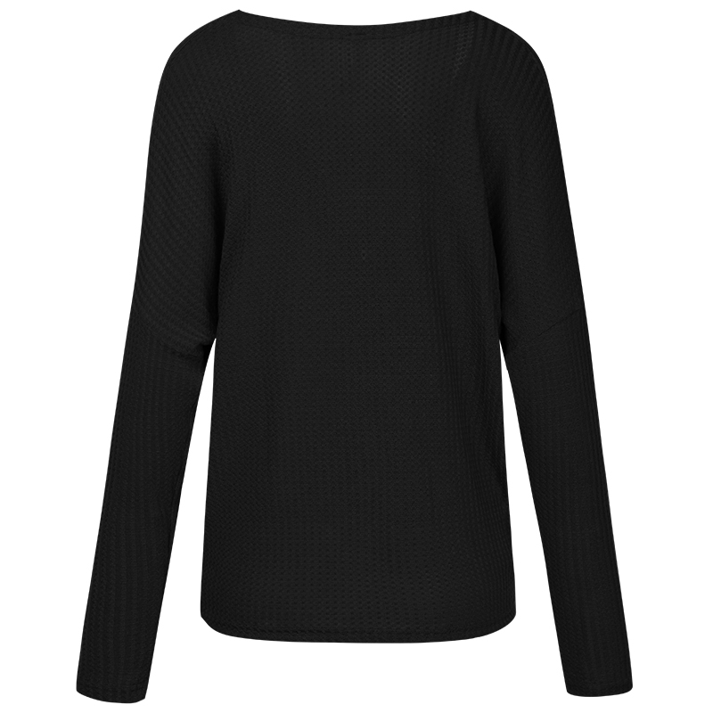 Estilo Casual Sólido Camisetas de Manga Longa Decote em V Moda Roupas Femininas