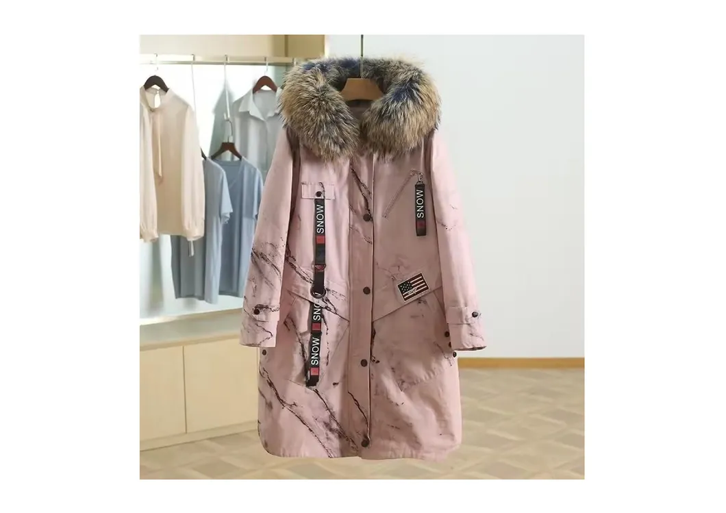 Blusão com capuz Winter Fashionable Warm-Filled para mulher