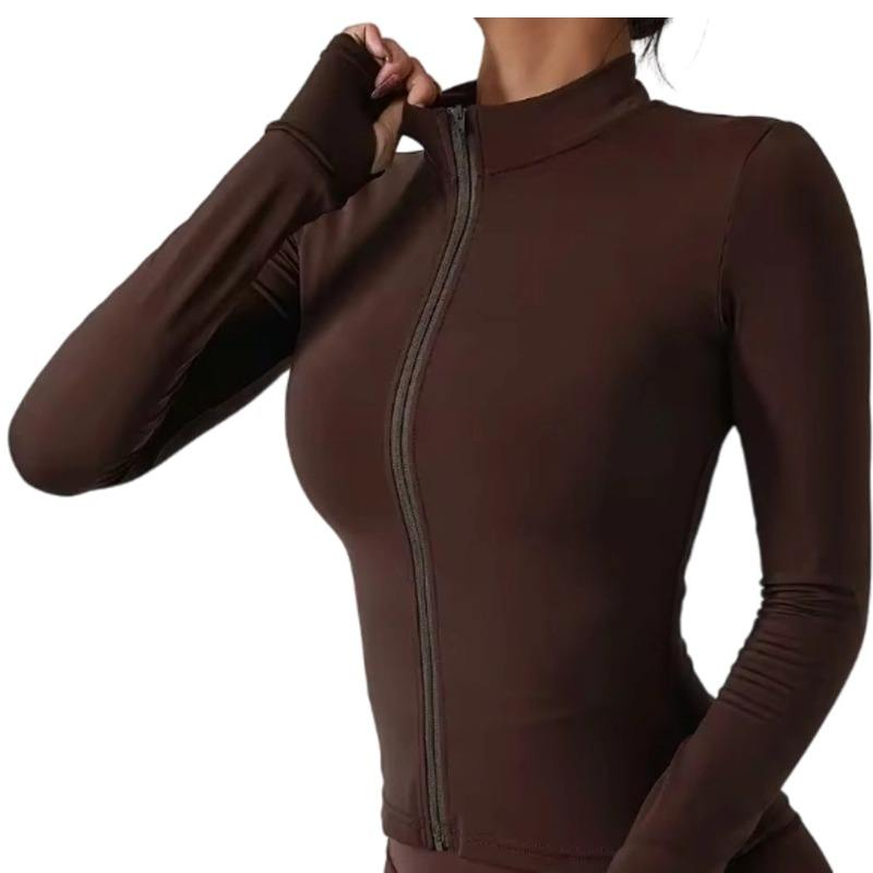 Novas Roupas Esportivas Personalizadas Femininas com Cintura Alta, Roupas de Yoga com Spandex, Jaquetas de Fitness, Conjuntos de Roupas Esportivas Sem Costura de Manga Longa