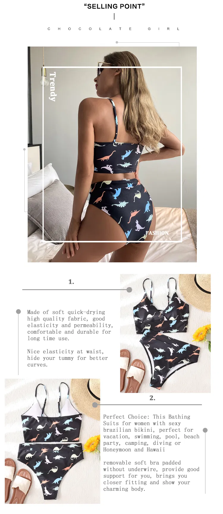 Biquíni de Cintura Alta Sexy 2021 Roupa de Banho Mulheres Conjunto de Biquínis Moda Praia Natação para Traje de Banho