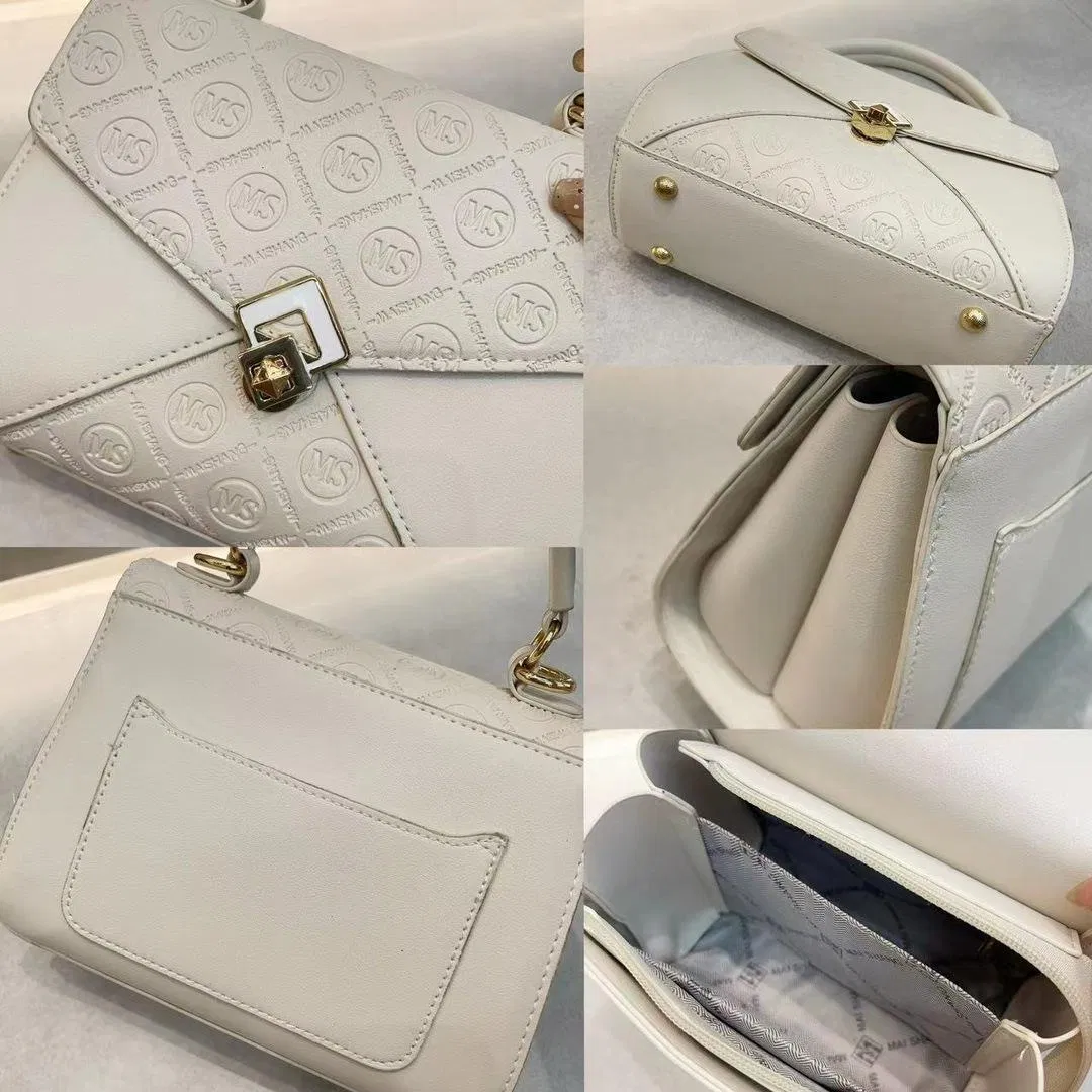 Bolsa Feminina Estilo Urbano Retro Moda Impressão de Letra em Couro PU Fechamento com Zíper Grande Capacidade Ombro e Transversal