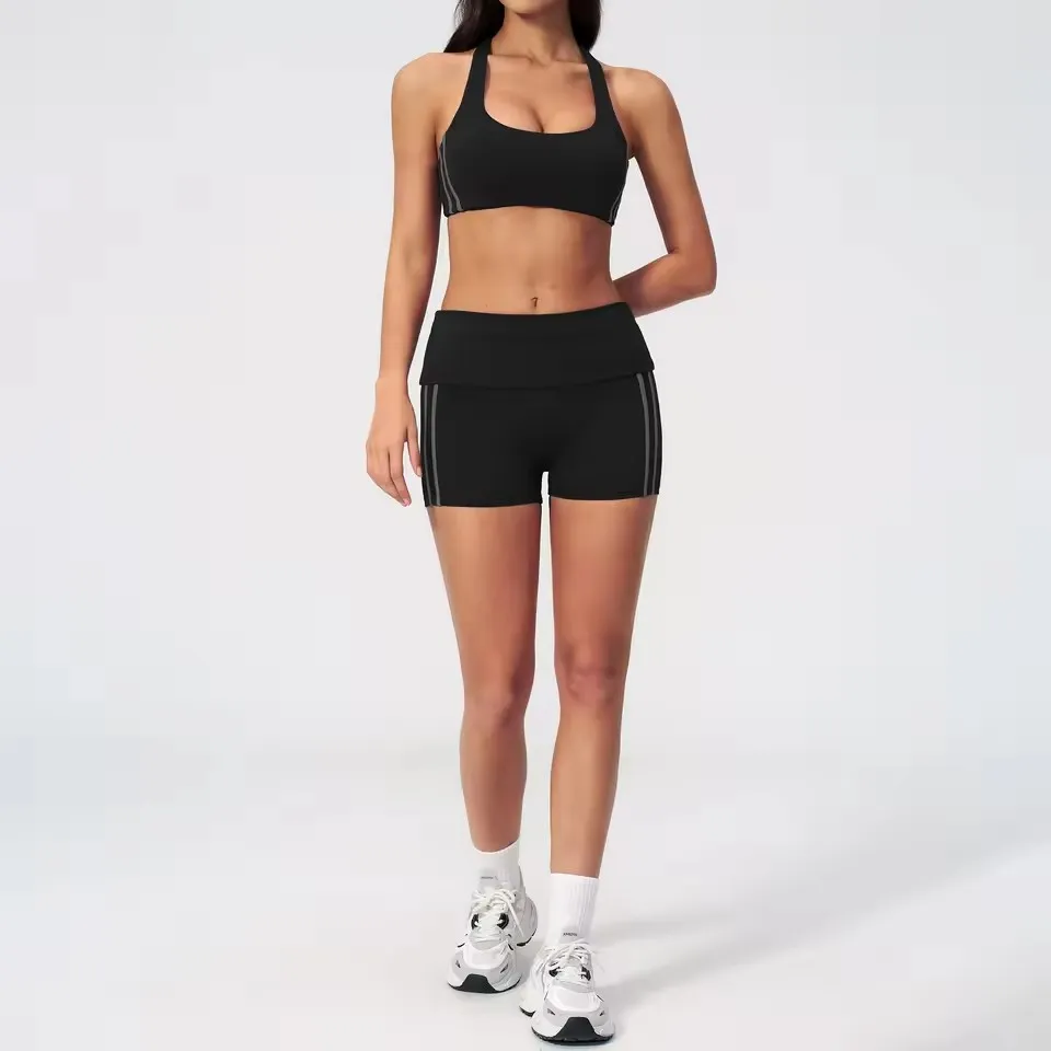 2 Conjunto de Moletom para Mulheres, Top de Alças em V e Leggings Flare em Forma de V, Sensação Nude, Roupas Ativas Macias para Yoga e Esportes