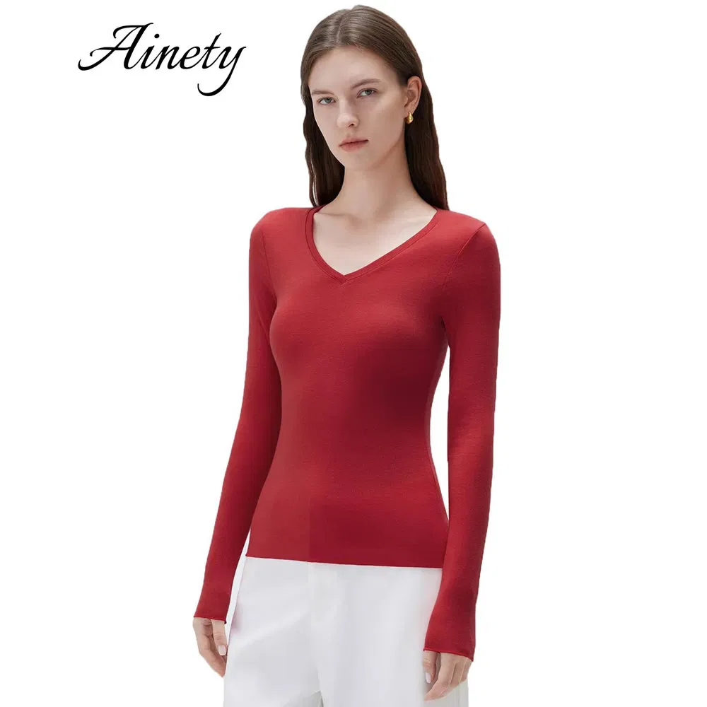 Estilo Clássico Versátil Suéter de V-Neck para Mulheres para Viagem Curta