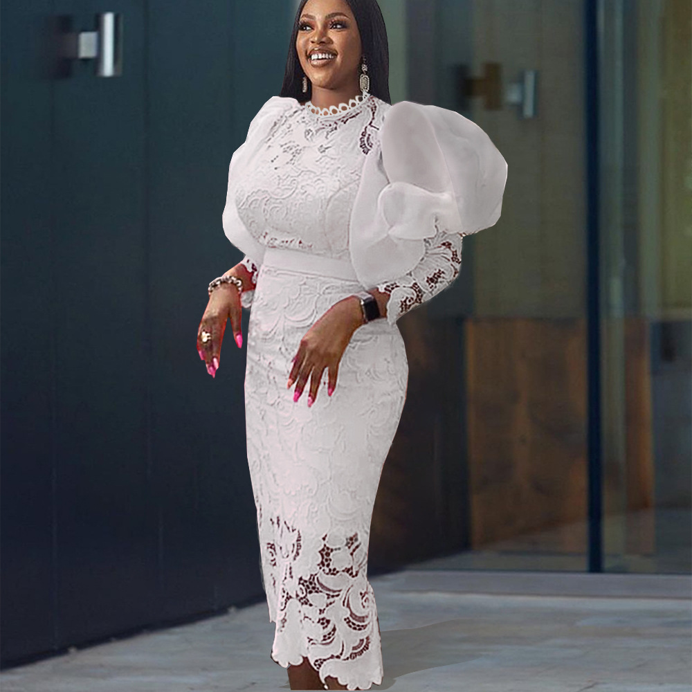 Vestido de Manga Longa de Alta Qualidade para Mulheres com Temperamento Elegante para a Noite