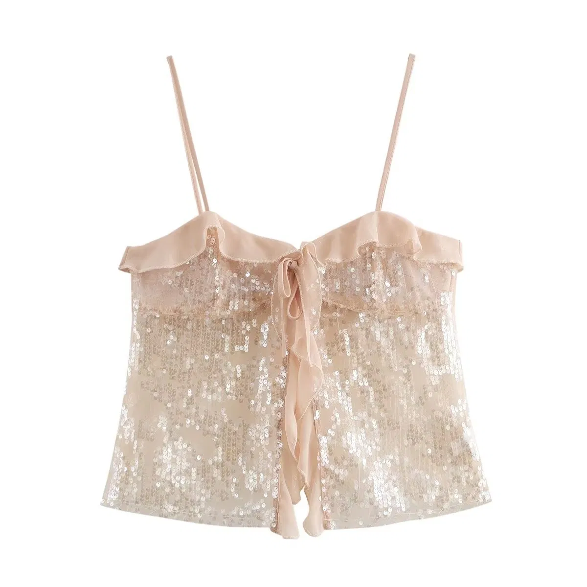 Top cropped sem mangas de lantejoulas de alta qualidade para mulheres, roupa de festa, vestuário casual, roupas personalizadas, estilo europeu, roupas femininas, etiqueta privada