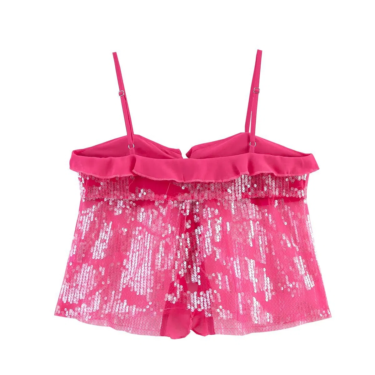 Top cropped sem mangas de lantejoulas de alta qualidade para mulheres, roupa de festa, vestuário casual, roupas personalizadas, estilo europeu, roupas femininas, etiqueta privada