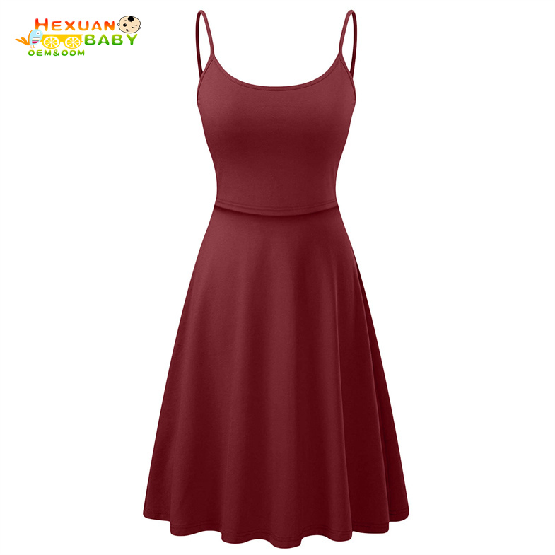 Vestido para Mulheres Grávidas Camisola de Gravidez Vestido de Maternidade Sólido com Gola Redonda Roupas de Amamentação