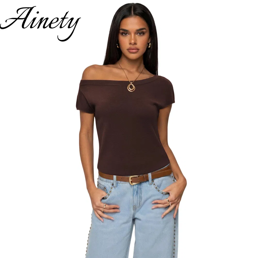 Malha off shoulder de seda e caxemira personalizável para roupas elegantes