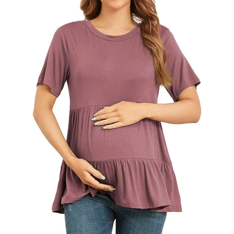 Roupa de Fabricação Oeko 100 Camiseta de Bambú Premium Sustentável Roupas de Maternidade Vestuário Feminino