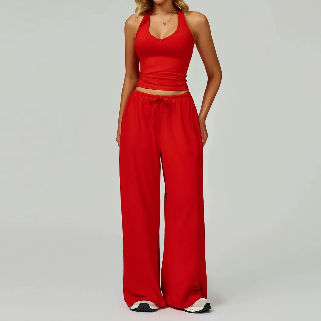Conjunto de Yoga Colete Calças Femininas Secagem Rápida