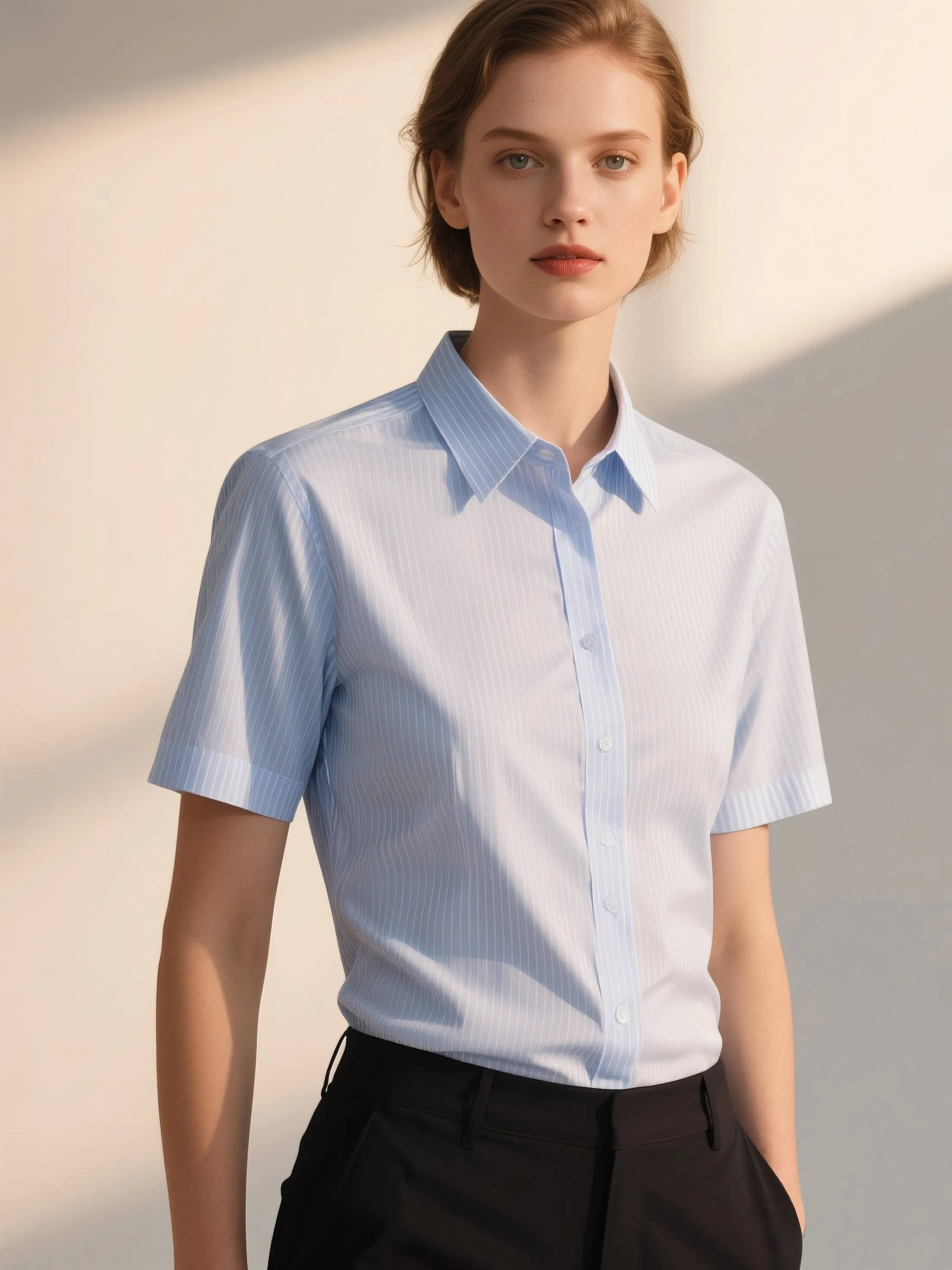 Camisa de Trabalho Personalizada para Mulheres Camisa Formal Elegante para Mulheres Designs de Tecido Roupas