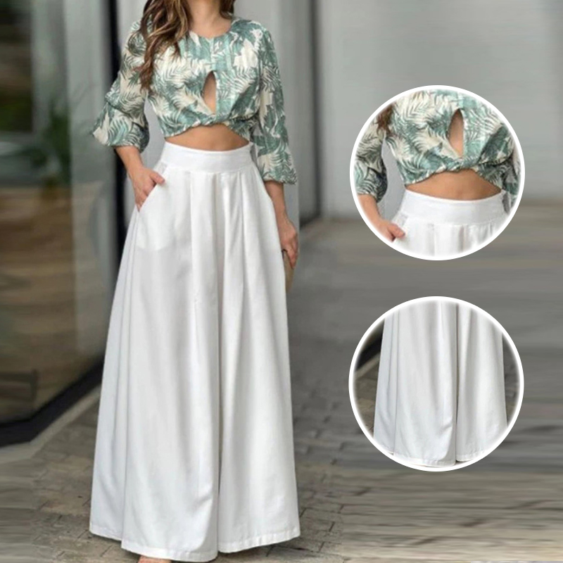 Novas Chegadas Conjuntos Femininos Conjunto de Manga Longa Mulheres Conjunto de Calças Duas Peças Oco Roupas Plus Size