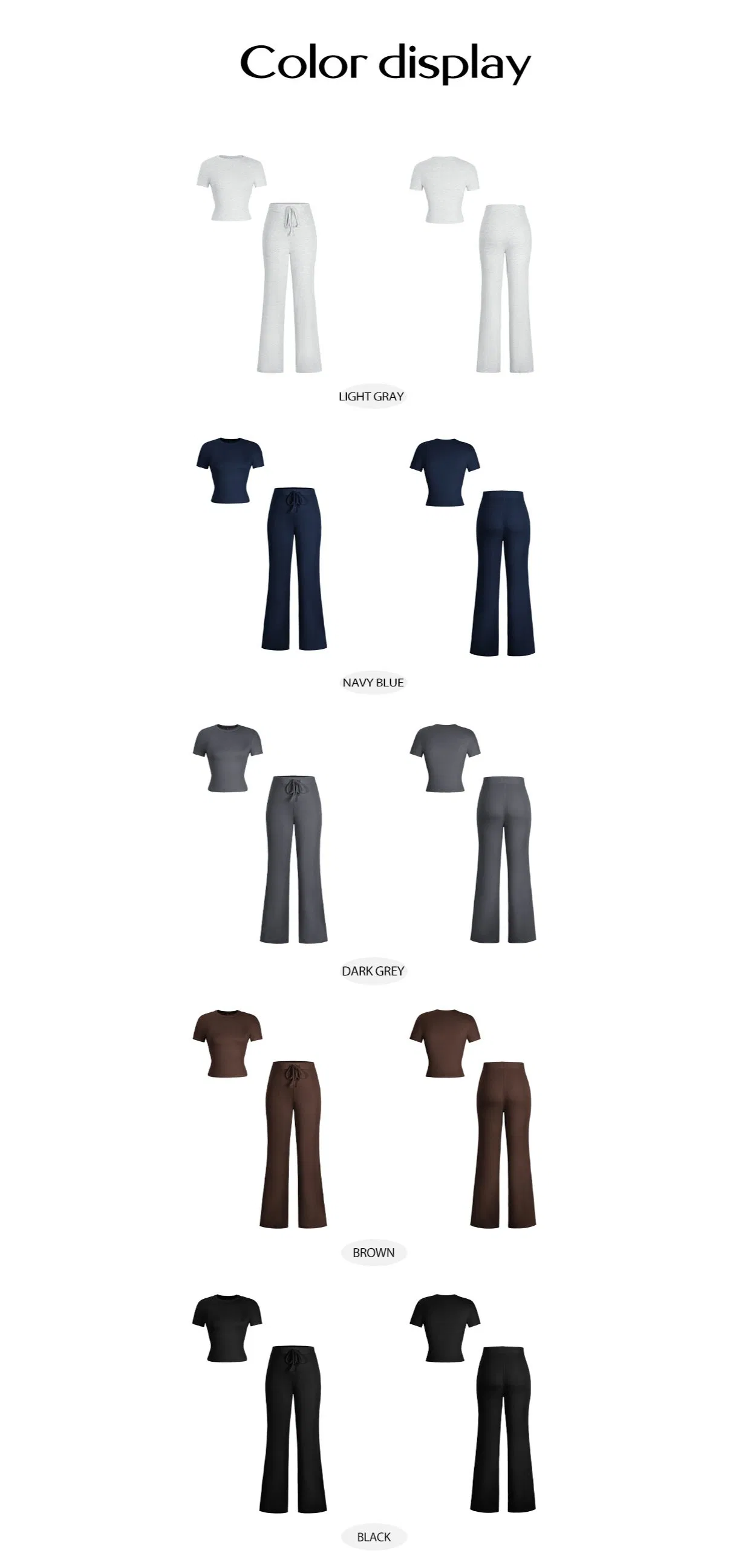 Conjunto de Tops Curtos Casuais Femininos para Lazer Urbano em Cores Sólidas para Primavera Verão, Moda Transfronteiriça para a Europa e Estados Unidos