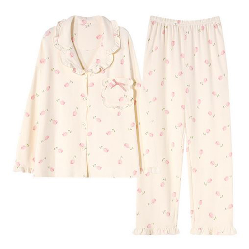 2024 O Mais Recente Conjunto de Pijamas Femininos de Outono Personalizável e Confortável