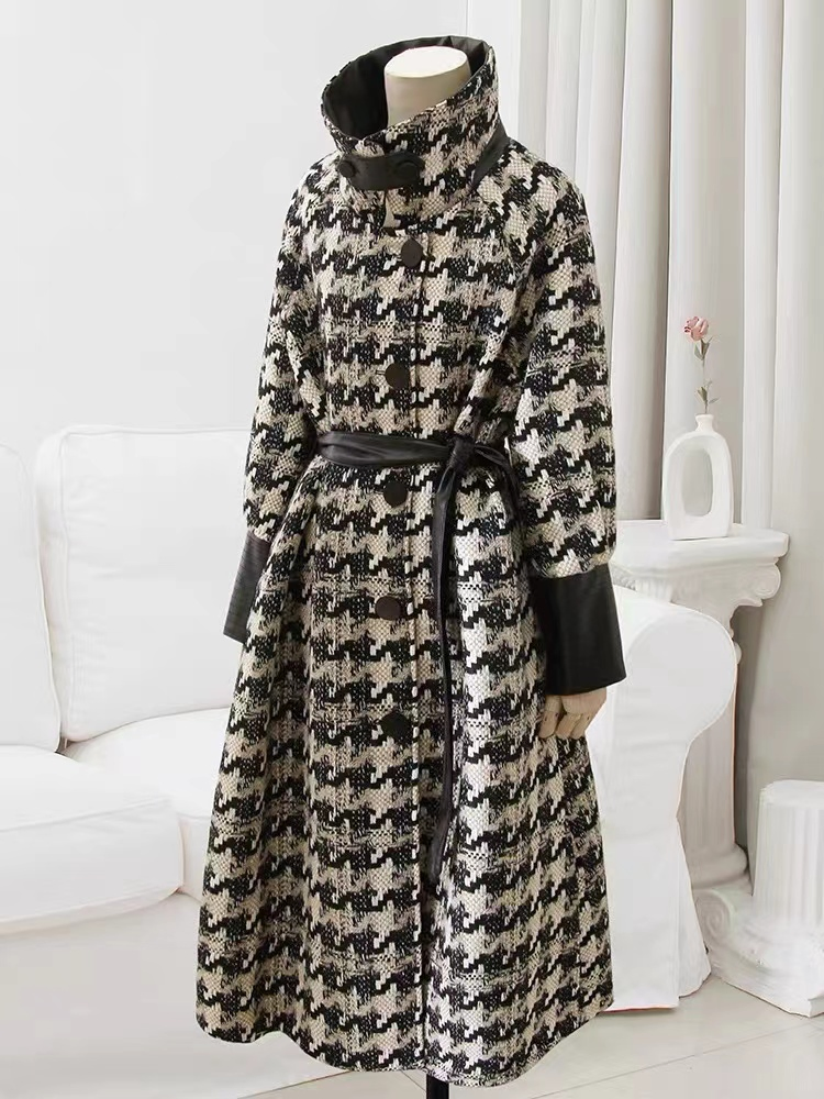 Marca de Moda de Roupas Personalizadas Design Casaco Longo Feminino Vestuário de Inverno Estilo Trendy Preço de Atacado de Alta Qualidade Fábrica Etiqueta Privada Logotipo Acessórios de PU