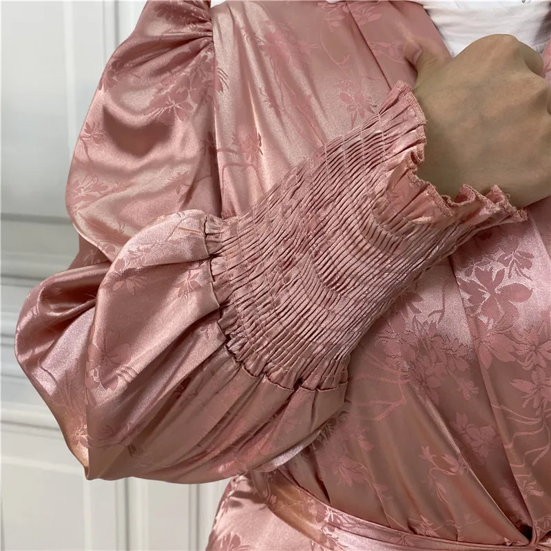 Novo Vestido Abaya Longo Feminino em Patchwork para Muçulmanas
