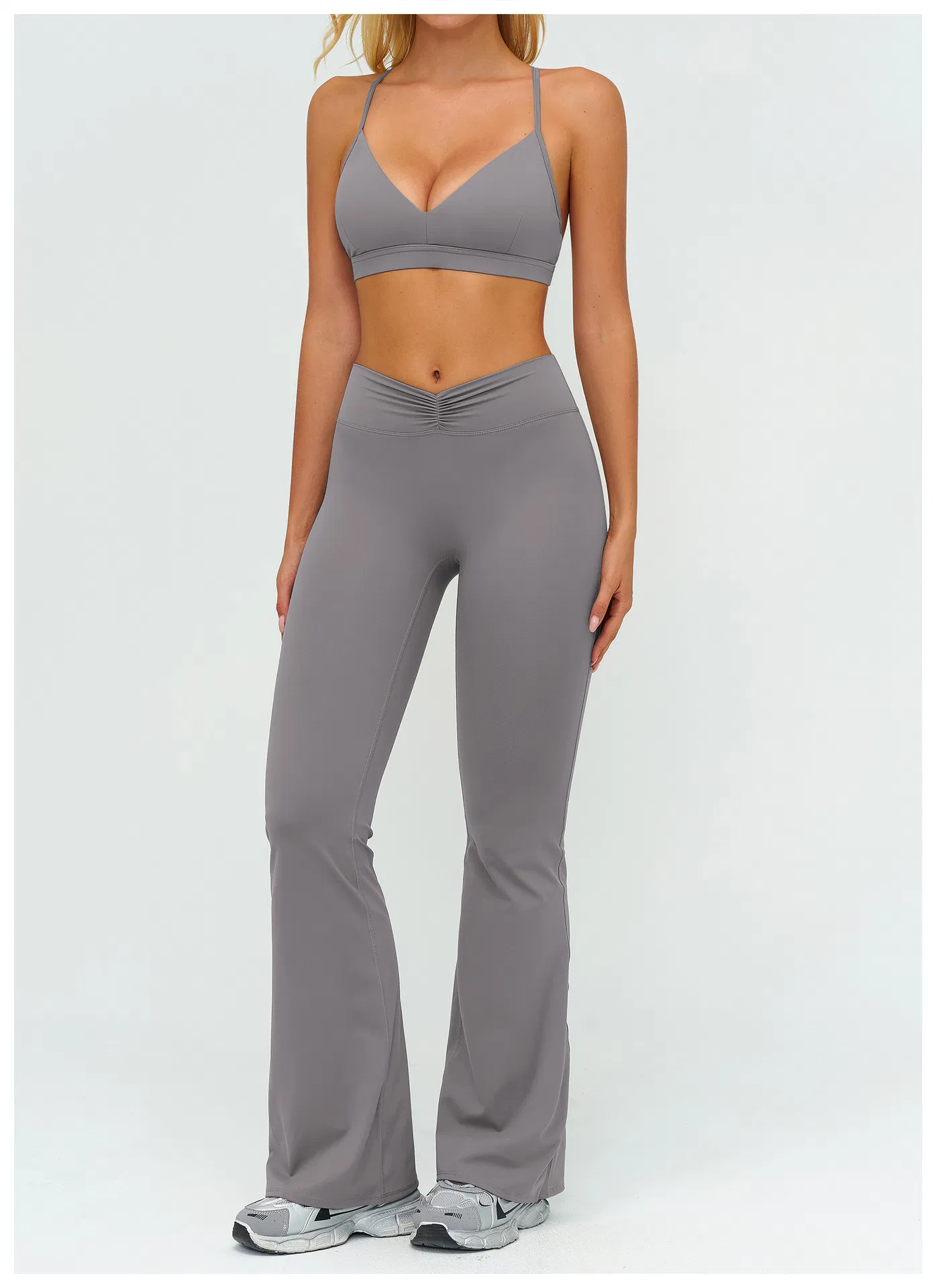 Conjunto de Roupas de Yoga com Logo Personalizado para Mulheres, Conjuntos de Leggings 3 PCS, Leggings e Top de Esporte