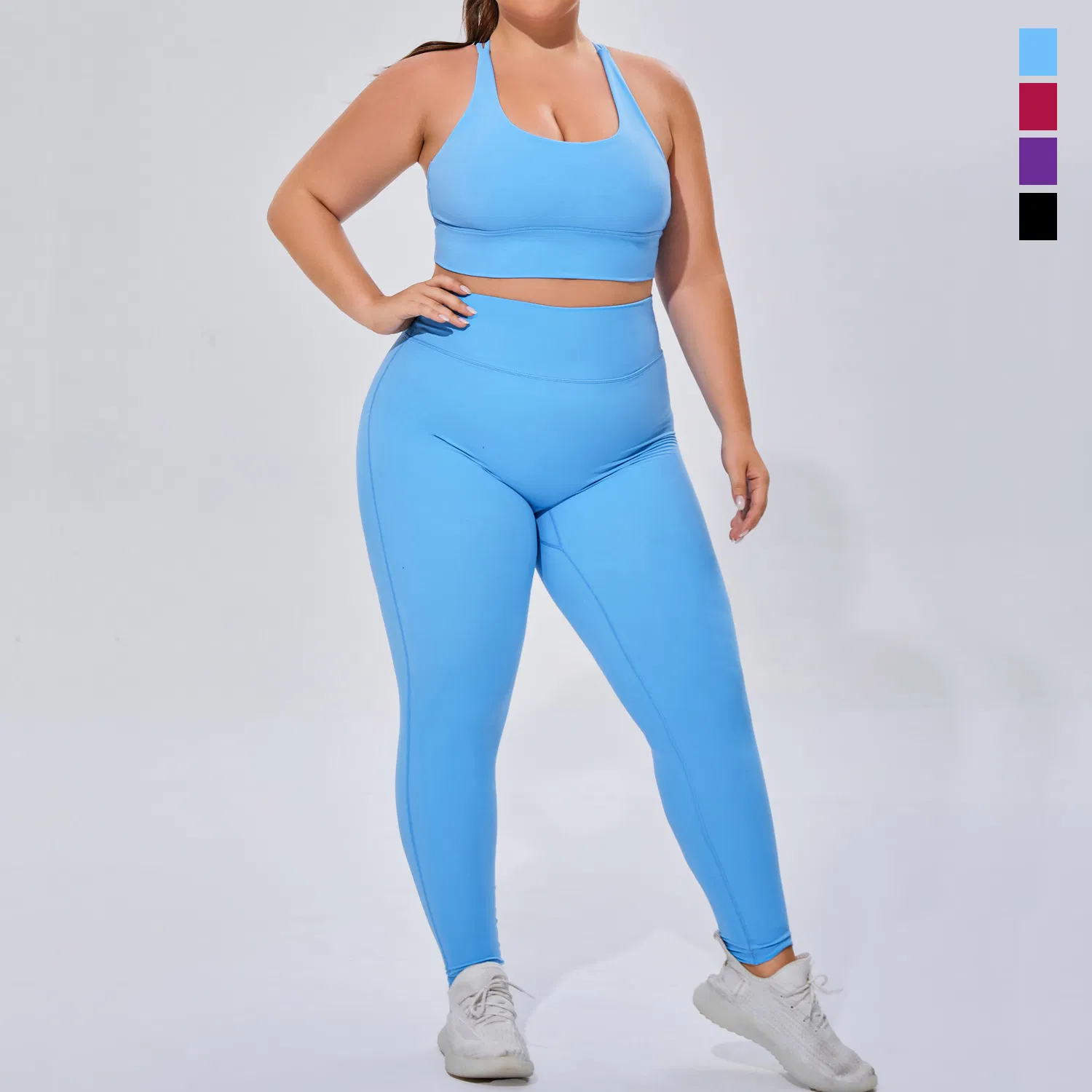 Conjunto de Roupas Femininas Personalizadas, Sutiã Esportivo, Leggings, Roupas de Yoga, Tamanho Plus 2piece