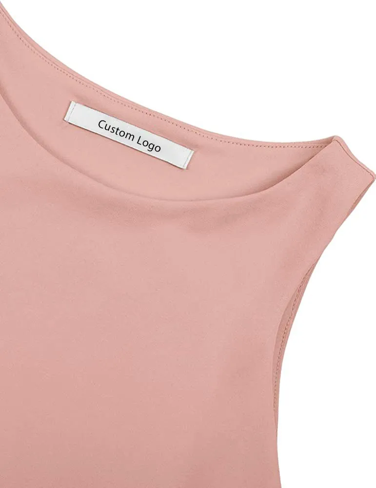 Camiseta sem mangas de alta gola feminina ultra macia e ajustada, cropped, vestuário esportivo, roupas disponíveis para ODM, OEM e etiqueta privada