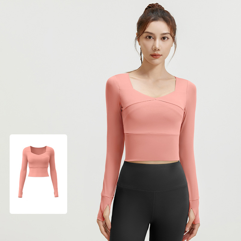 Camiseta de manga longa espessa para mulheres, top para corrida e jogging, moletom esportivo, vestuário esportivo ao ar livre