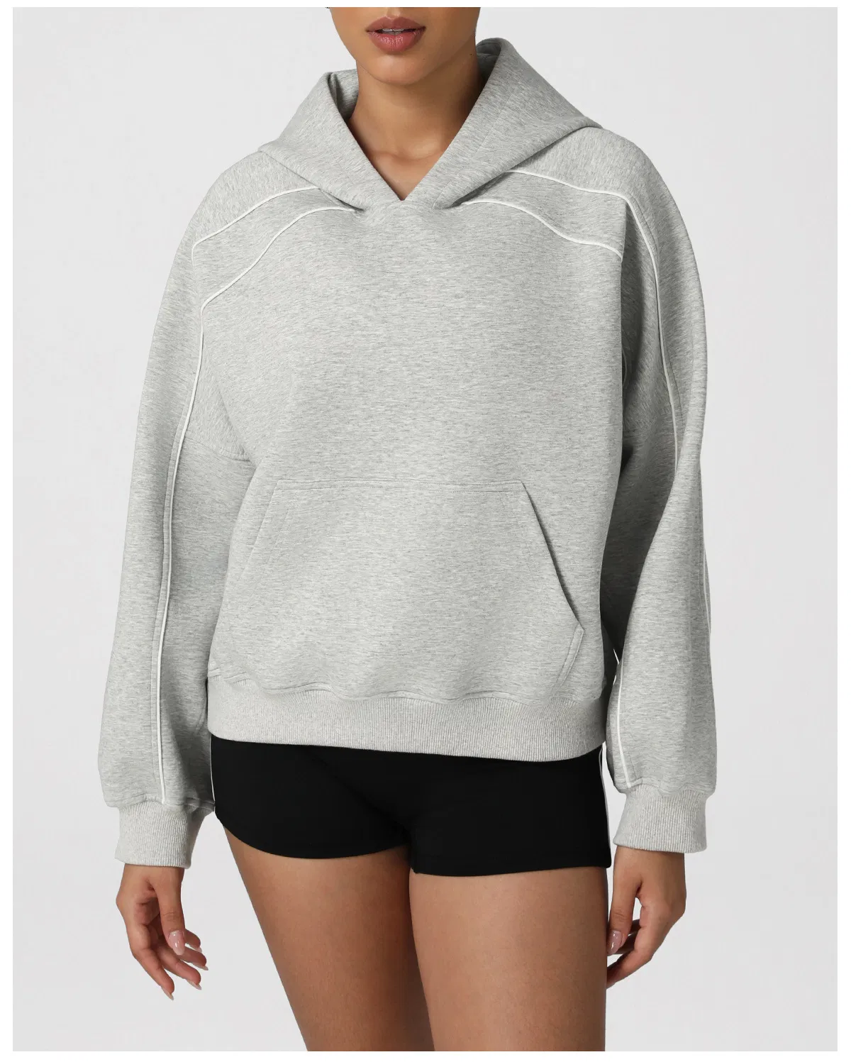 Moletom com capuz feminino casual para esportes, de mangas longas, para corrida, roupa de fitness ao ar livre