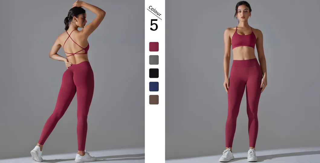 Sutiã Esportivo Sem Costura com Alças e Leggings