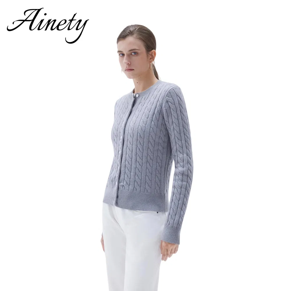Cardigã Clássico de Cashmere Feminino - Tricô Elegante para Mulheres