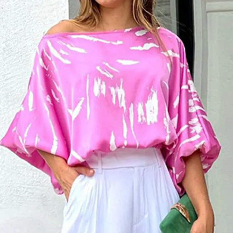 Conjunto de Duas Peças com Estampa Doce, Gola Redonda, Camiseta Curta e Calça Larga, Roupas Femininas