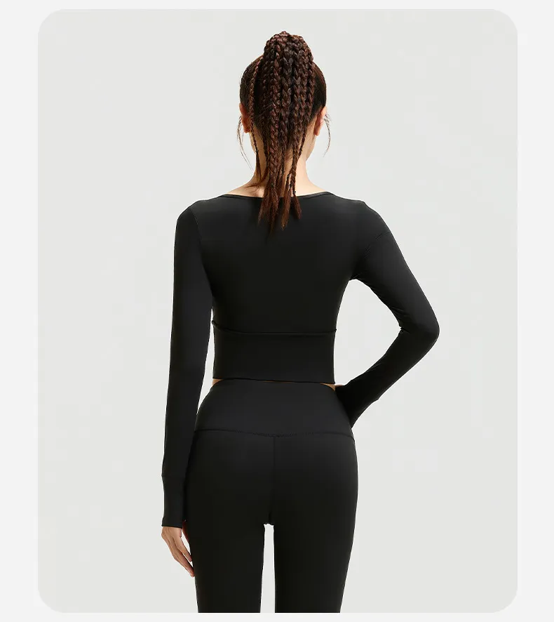Camiseta de manga longa espessa para mulheres, top para corrida e jogging, moletom esportivo, vestuário esportivo ao ar livre