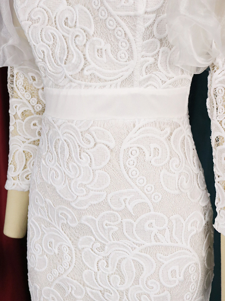 Vestido de Manga Longa de Alta Qualidade para Mulheres com Temperamento Elegante para a Noite