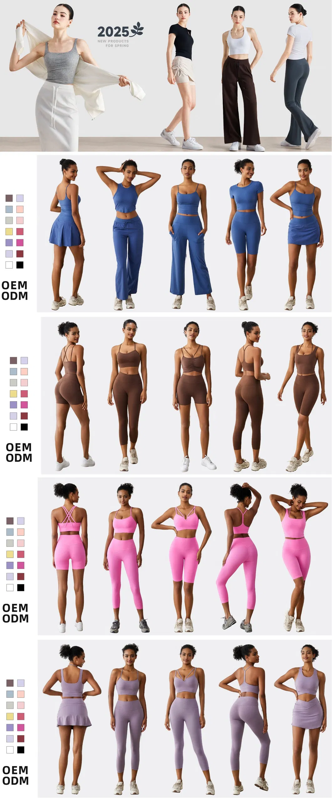 Roupas Ativas Femininas Personalizadas com Logo, Respirável, Verão, Cintura Alta, Roupas de Yoga, Fitness, Esportivas, Treino, Academia