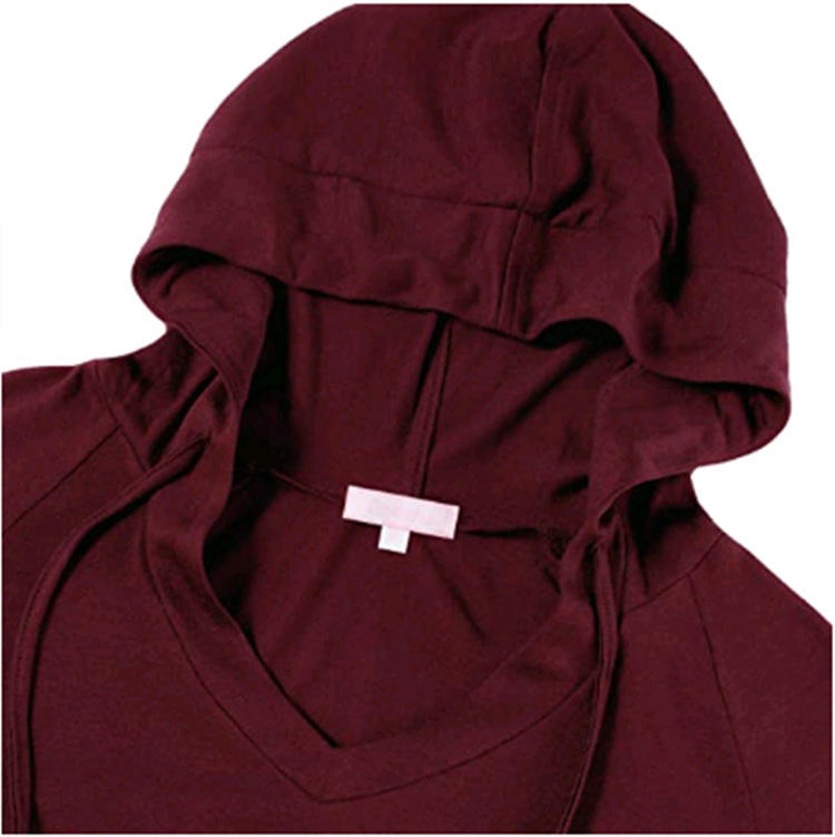 Camiseta de Maternidade de Manga Longa com Decote em V para Mulher Grávida com Capuz