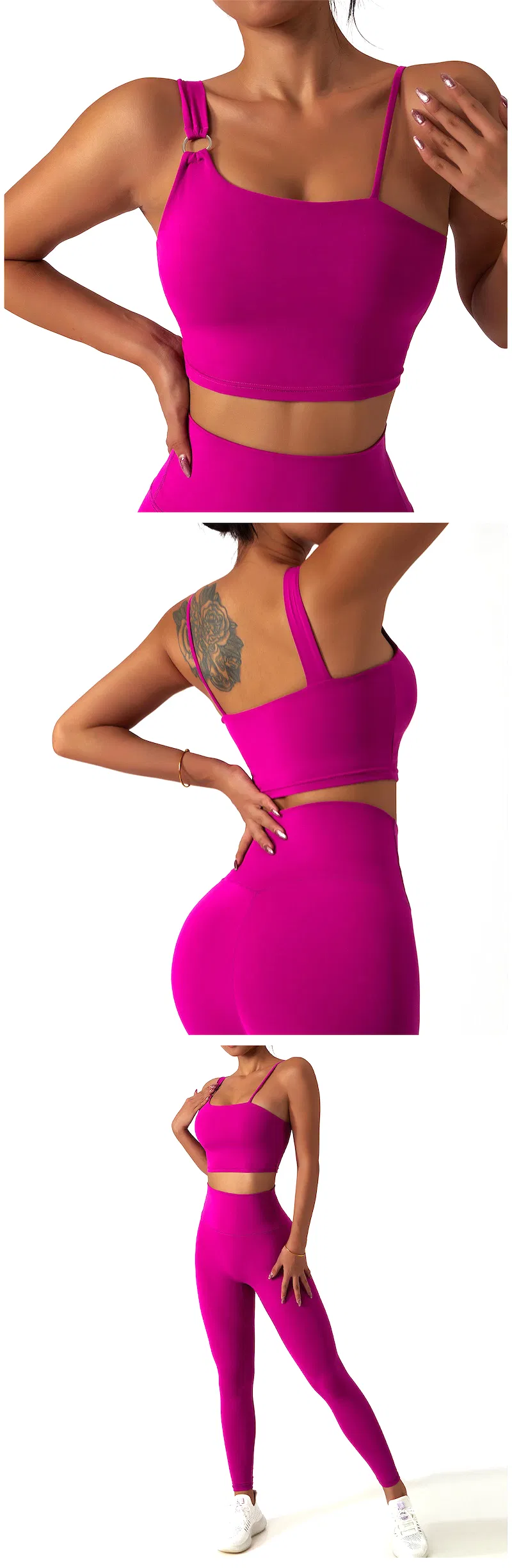 Modelo exibindo design do top