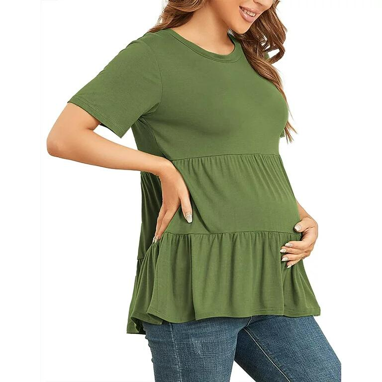 Roupa de Fabricação Oeko 100 Camiseta de Bambú Premium Sustentável Roupas de Maternidade Vestuário Feminino