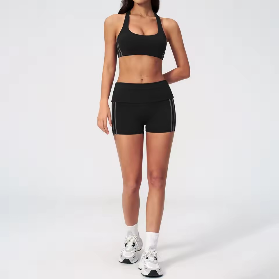 2 Conjunto de Moletom para Mulheres, Top de Alças em V e Leggings Flare em Forma de V, Sensação Nude, Roupas Ativas Macias para Yoga e Esportes