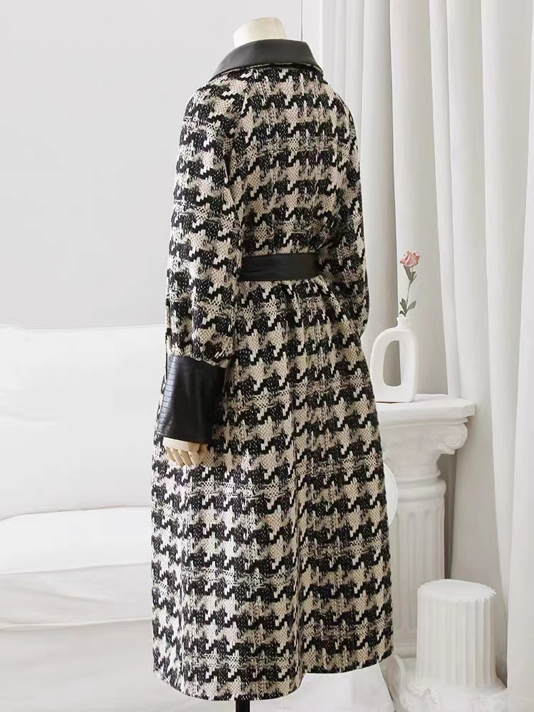 Marca de Moda de Roupas Personalizadas Design Casaco Longo Feminino Vestuário de Inverno Estilo Trendy Preço de Atacado de Alta Qualidade Fábrica Etiqueta Privada Logotipo Acessórios de PU