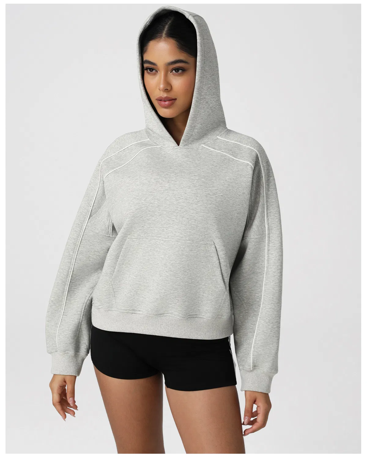 Moletom com capuz feminino casual para esportes, de mangas longas, para corrida, roupa de fitness ao ar livre
