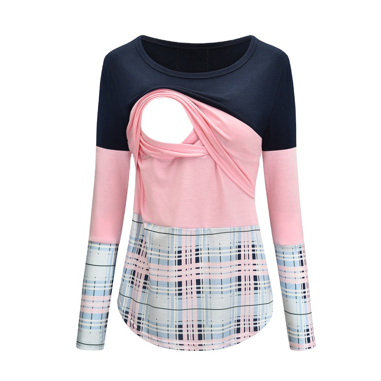 2025 Roupas de Gravidez para Mulheres, Vestuário de Maternidade, Vestido de Maternidade de Algodão com Gola Redonda e Manga Longa para Promoção de Maternidade