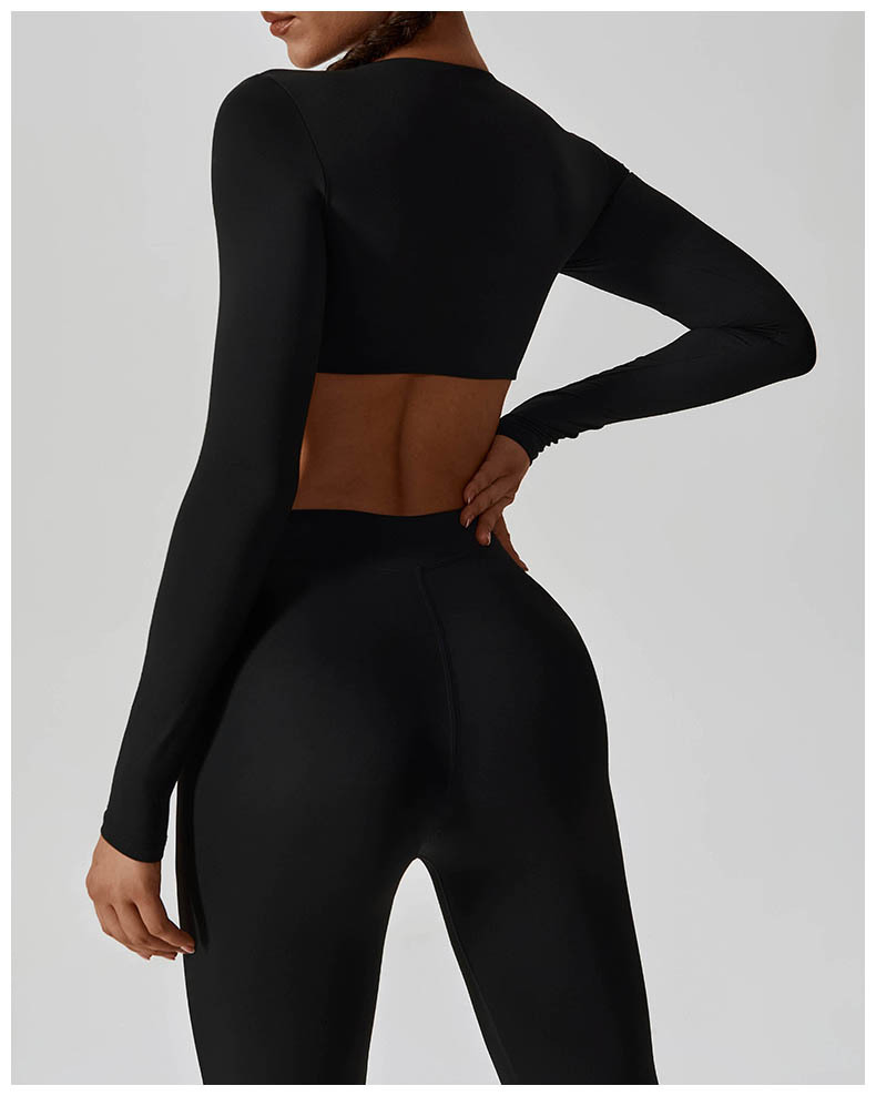Camiseta Esportiva Personalizada de Manga Longa para Academia, Tops de Yoga, Roupas Esportivas Femininas
