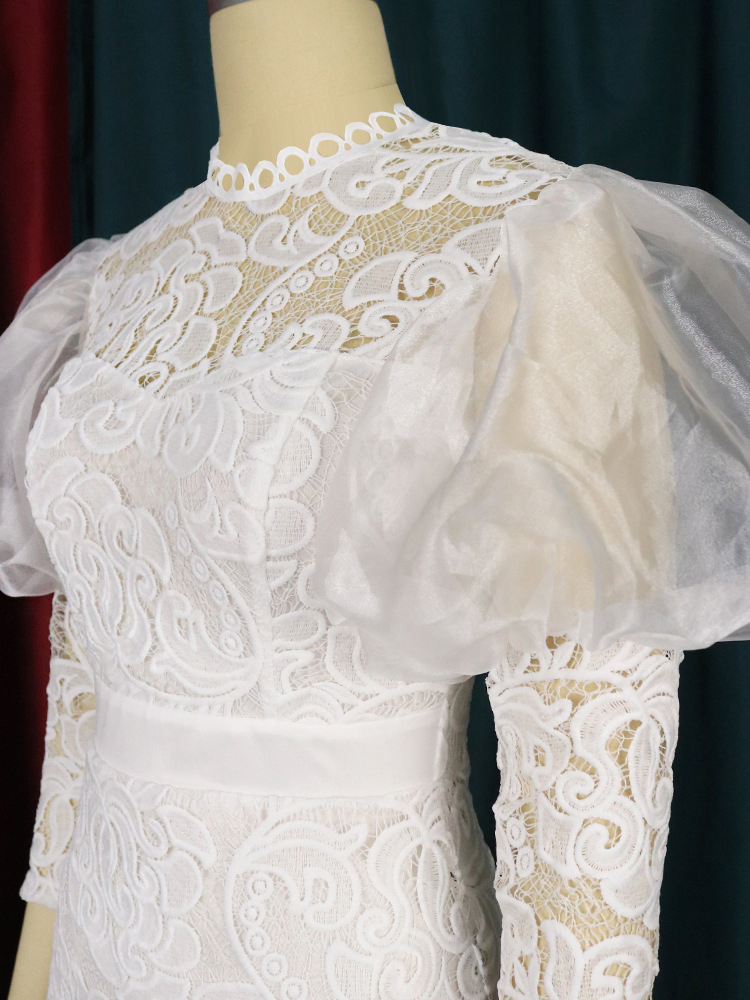 Vestido de Manga Longa de Alta Qualidade para Mulheres com Temperamento Elegante para a Noite