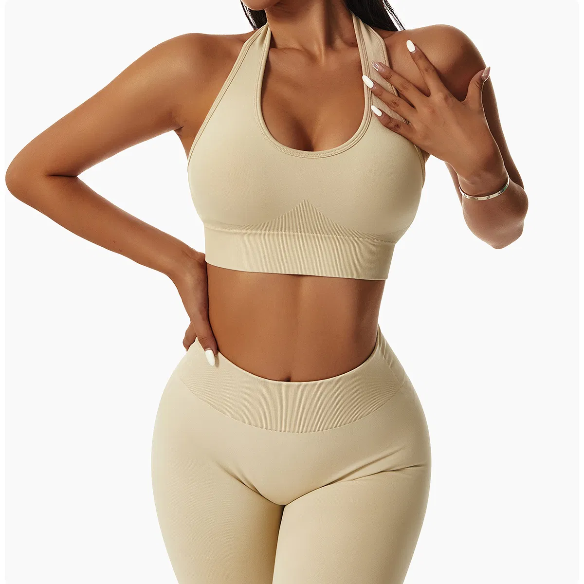 Conjunto de Yoga Sem Costura para Mulheres Conjunto de Fitness para Academia Conjunto de Yoga Sutiã de Yoga Leggings de Yoga Roupas de Treino